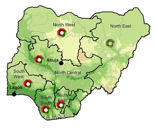 map of nigeria geopolitcal zones+logo