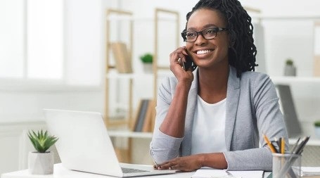 woman talking on phone